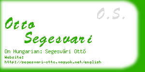 otto segesvari business card